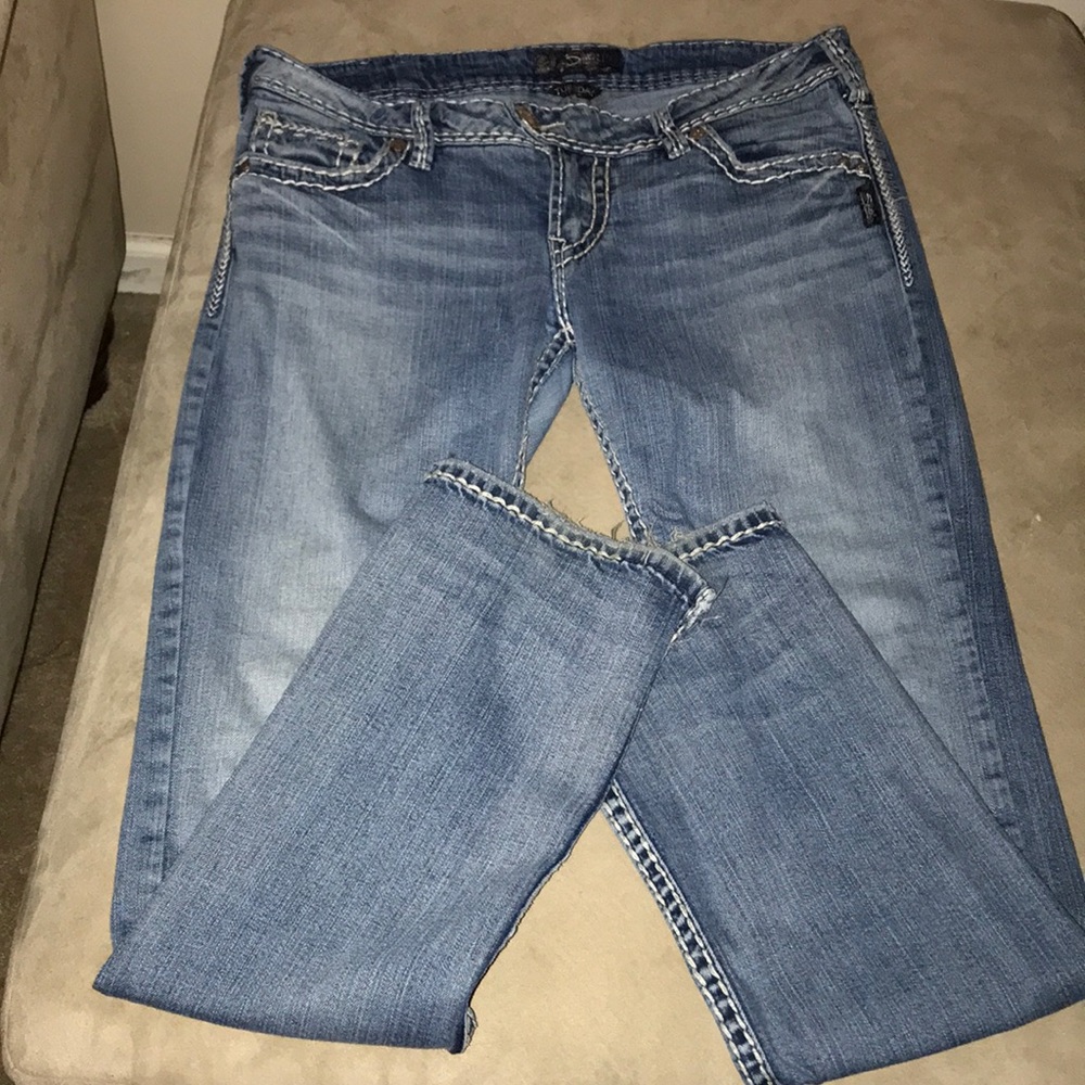 Size 33W 33L Silver Jeans